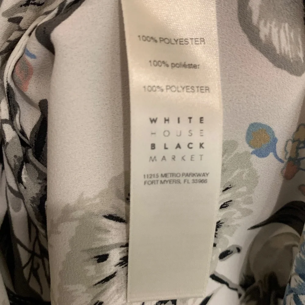 💥EUC💥 White House Black Market Floral Print Blouse - Size 4 - Picture 15 of 16